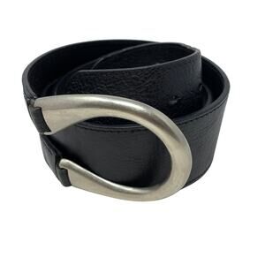 J. Jill Ebony Leather Belt with Pewter Buckle